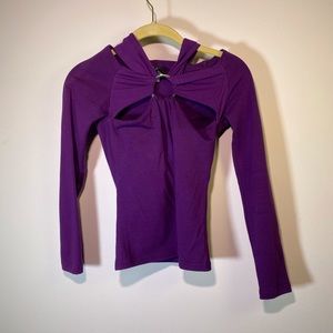 Purple cross front blouse